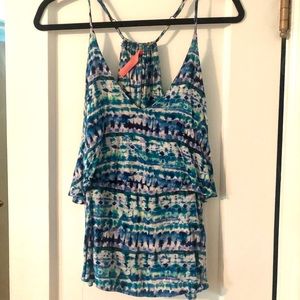 Eight Sixty Blue Tiered Tank Top